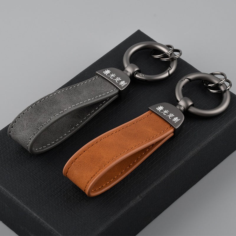 New Suede Car Key Chain Hardware Anti-Lost Key Ring Ring Can Be Embossed Logo Leather Key Chain - Image 4